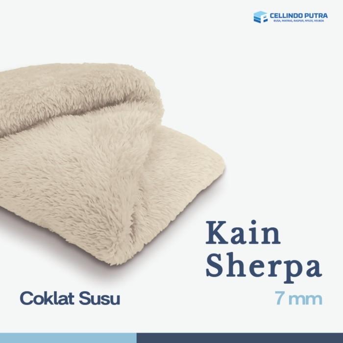 Gambar PREMIUM Cellindo Kain Sherpa Bulu Domba 2 Sisi Tebal 7mm (ECERAN) Bahan Boneka, Tas Karakter, Bantal, Dll - Coklat Susu, 180x150cm1kg/2y dari Maju Mundur Sentosa undefined Tokopedia
