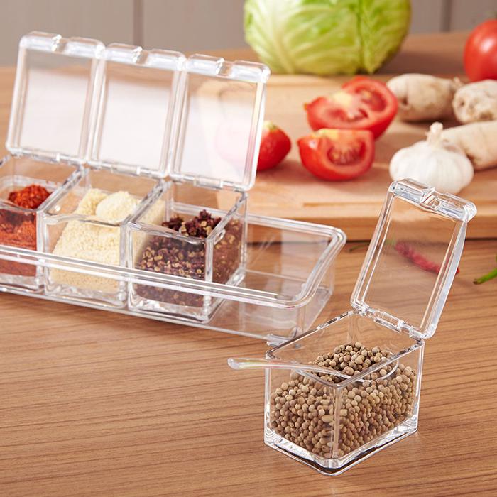 Jual Clear Seasoning Box, Set Of Crystal Seasoning Storage