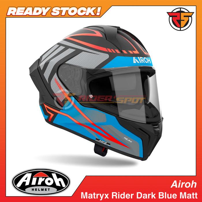Jual Helm AIROH Matryx Rider Dark Blue Matt Full Face Helmet - Main Image
