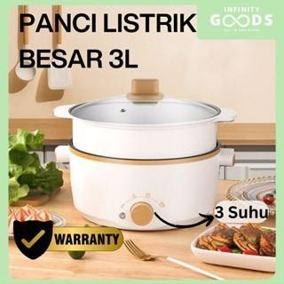 Gambar ST Panci Listrik Jumbo 3L Besar Serbaguna Multifungsi + Dengan Kukusan Low Watt Streamer Putih 24 Cm dari ryanelektro undefined Tokopedia