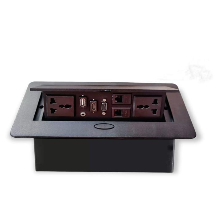 Gambar STOP KONTAK MEJA MEETING TANAM 3 SOCKET POWER 2 STOP USB MULTIMEDIA TERLARIS/TERMURAH/TERPOPULER - Multi HDMI VGA dari TB Mandiri Abadi undefined Tokopedia