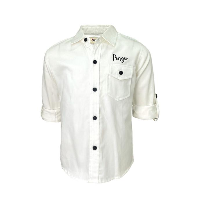 Gambar Pingu Kemeja Anak Laki Laki Polos Panjang Putih 92104230 - 2 dari Pingukids undefined Tokopedia