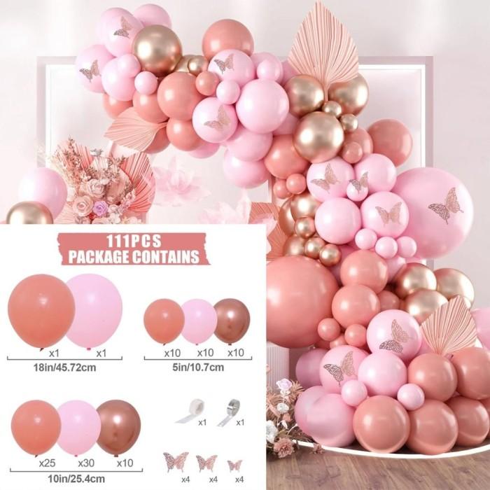 Gambar Karangan Bunga Balon Kupu-kupu Emas Mawar Merah Muda Dekorasi Pesta Ulang Tahun Anak Perempuan Pernikahan Baby Shower Latex Balon Garland Set Balon Dekor Wisuda Pernikahan - A dari Coupal.id undefined Tokopedia