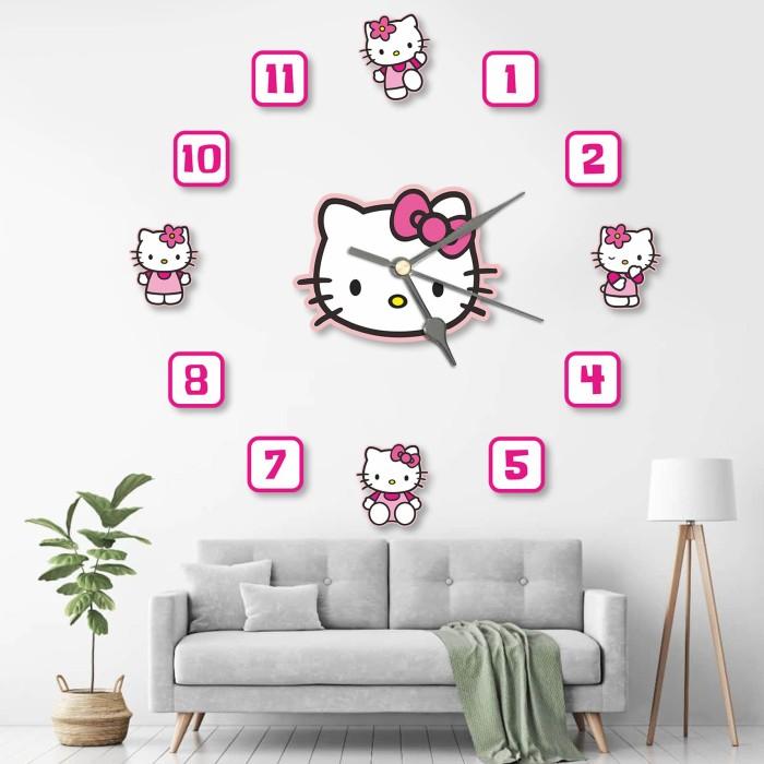 Gambar Jam Dinding Besar Hello Kitty Ukuran Jumbo Jam Tembok Tempel Dinding - jam jumbo dari katen wood undefined Tokopedia