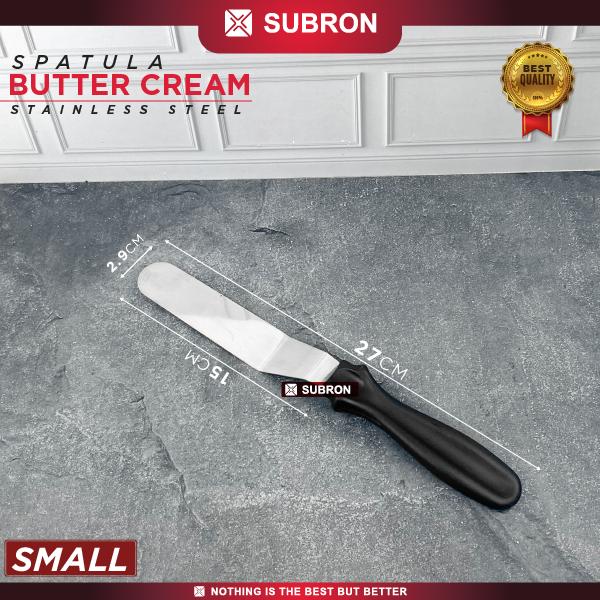 Gambar SUBRON Spatula Butter Cream Knife Sendok Poles Cake Pastry Pegangan Plastik Model Lekuk Stainless - SMALL dari SUBRON KITCHENWARE undefined Tokopedia