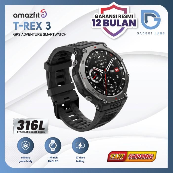 Gambar Amazfit T-REX 3 Smartwatch | 1.5"AMOLED Display | 316L Stainless Steel Bezel | Military-Grade Body - T-REX 3 ONYX dari Gadget Labs undefined Tokopedia