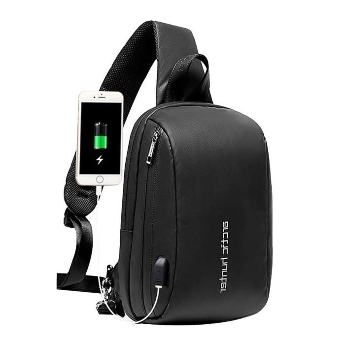 Gambar ARCTIC HUNTER XB00081 - Crossbody Sling Bag USB Port - Tas Selempang - Black dari Tanaga Online Shop undefined Tokopedia