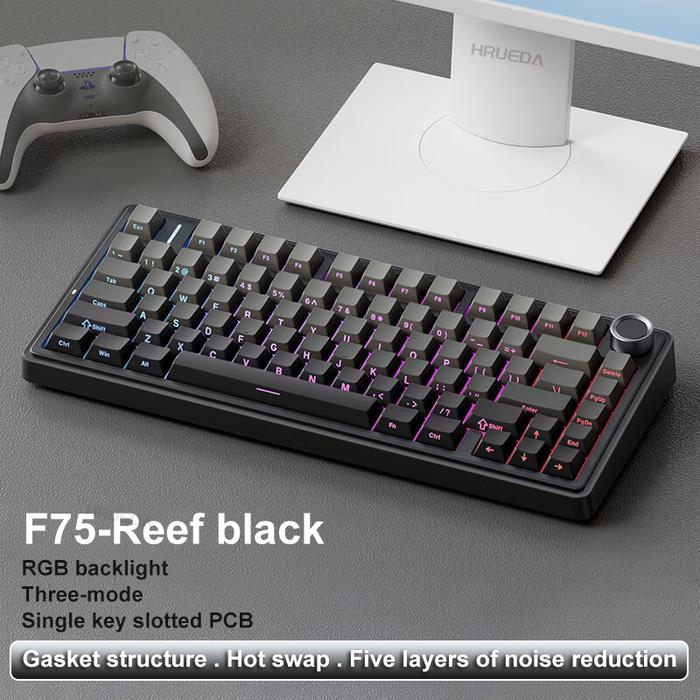 Gambar AULA F75 Mechanical Keyboard 2.4G Wireless/Bluetooth/Wired RGB PBT 75% Layout OEM Profile Gasket Customized Pc Gaming keyboard dari TK KACANGIJO undefined Tokopedia