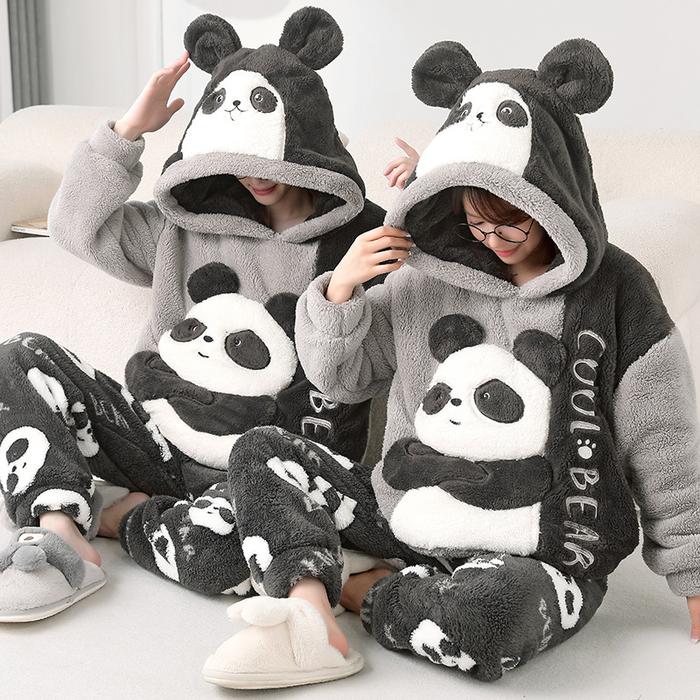 Jual Winter Thicken Couples Pajamas Sets Sleepwear Adult Cartoon