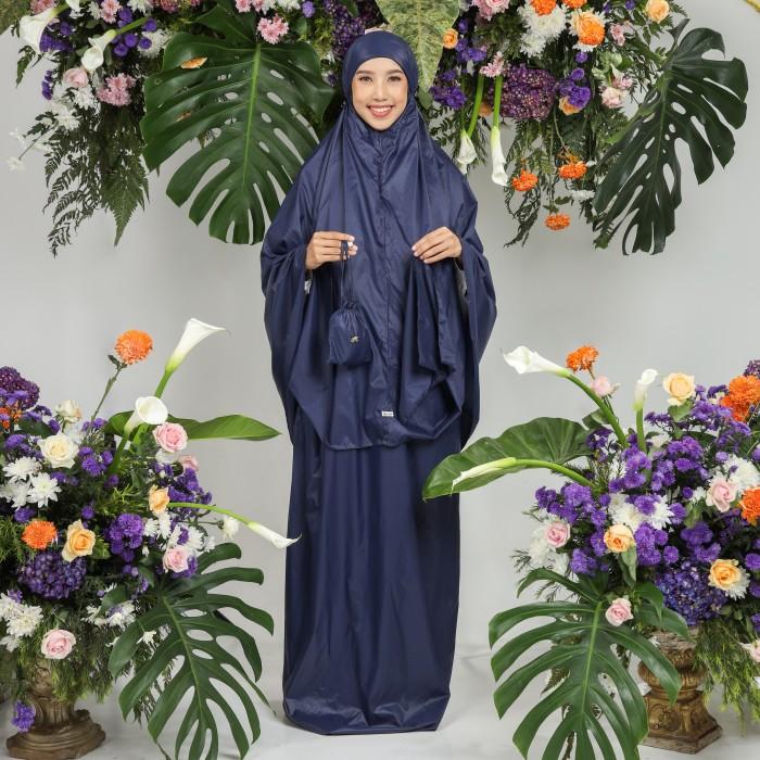 Gambar Umama Scarf - Mukena Travel Prayer Set - Navy dari Halimah Olshops undefined Tokopedia