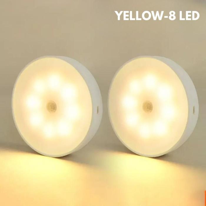 Gambar Lampu Sensor Gerak 10 LED Putih Lamp Magnetic Motion Sensor Light / Pencahayaan Tidur Lemari Dapur Super Terang - YELLOW-8LED dari GangEnam Cell_NEW undefined Tokopedia
