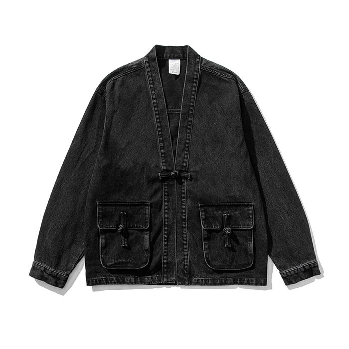 Jual Denim Kimono Jacket Men Fashion Casual Jeans Jackets Coats