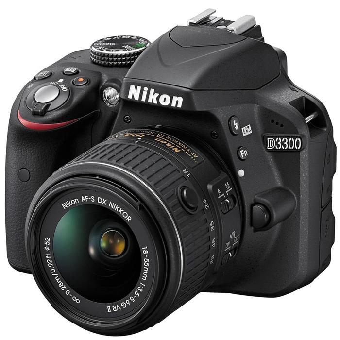 Nikon D3300 242 Mp Cmos Digital Slr Camera With Autofocus S Dx Nikkor  18-55mm F35-56g Vr Ii Zoom Lens 99 New