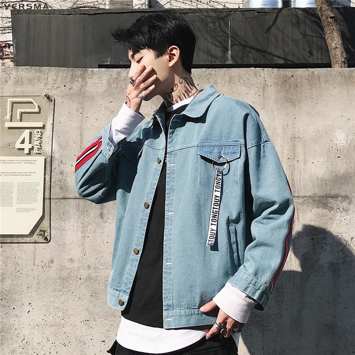 Denim Jacket Men's Denim Fashion 2018 Wool Blend Denim Jacket