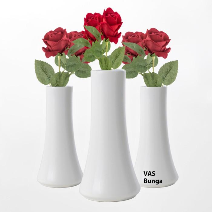 Gambar Vas Bunga Keramik Putih Polos By Indo Keramik - 1PCS - FV07-PLS dari BiteraShop undefined Tokopedia