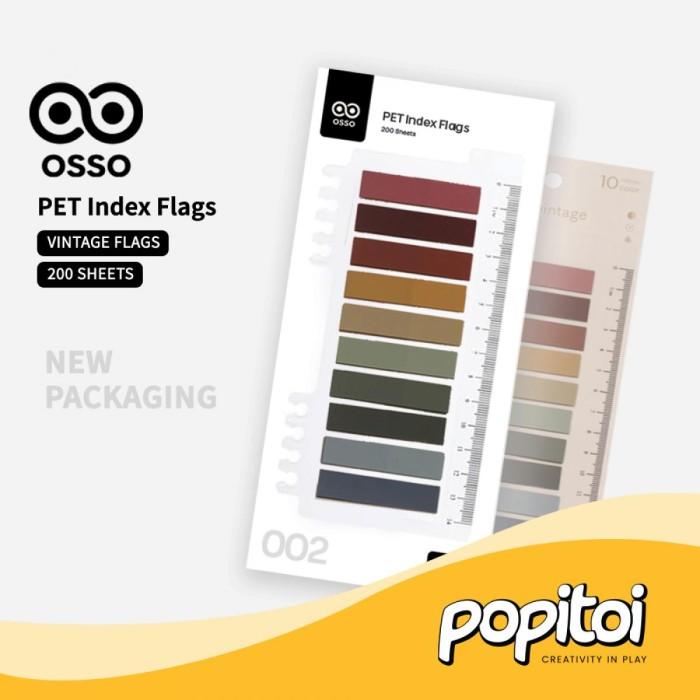 Gambar PREMIUM OSSO Translucent PET Index Flag (200 pcs) Pembatas Penanda Bookmark - VINTAGE-FLAGS dari IvoryLumina Store undefined Tokopedia