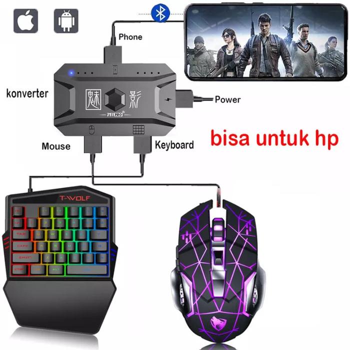 Gambar PAKET 5in1 Keyboard One Hand Gaming Keyboard Single Hand Gaming Hp Mobilador PC HP Full Set Game FF PUBG dari xccvb undefined Tokopedia