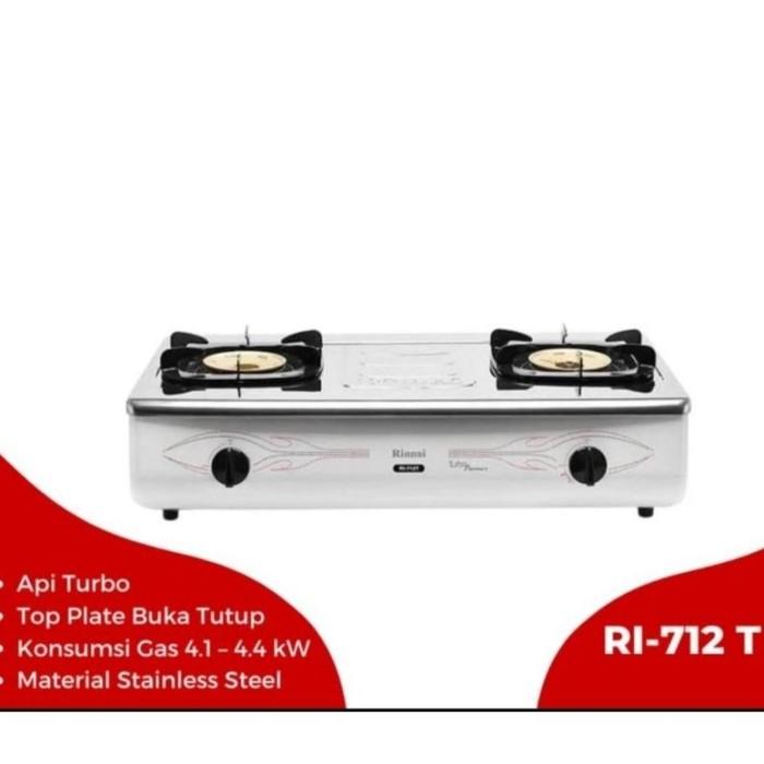 Terbaruuu Rinnai Ri-712t Kompor Gas Tungku Api Turbo Ri 712 T Bodi  Stainless - Main Image