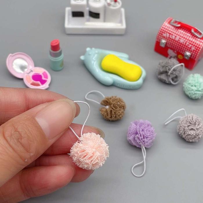 Jual 1:12 Dollhouse Miniature Bath Towel Bath Flower Bathroom