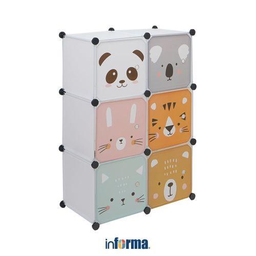 Gambar Informa Lemari Pakaian Plastik Multifungsi Animals Series Wardrobe Storage Kabinet Tempat Simpan Baju Lemari Pintu Ayun Tarik Aesthetic dari bariahkemeja863 undefined Tokopedia