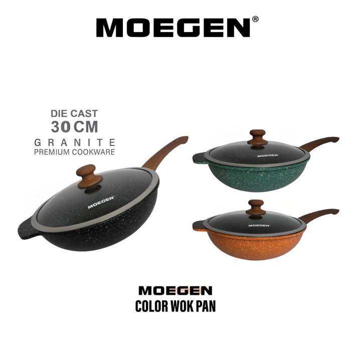 Gambar Moegen Germany Color Wok Pan 30 cm With Steamer Granite Coating Anti Lengket DEEP FRYER Alat Hijau Hitam Kaca - Orange, Plus Tutup dari Indo World Trade undefined Tokopedia