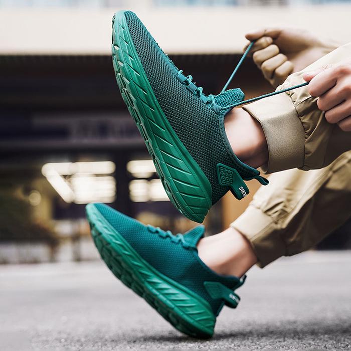 Jual Fashion Classic Yellow Running Shoes Men Mesh Breathable