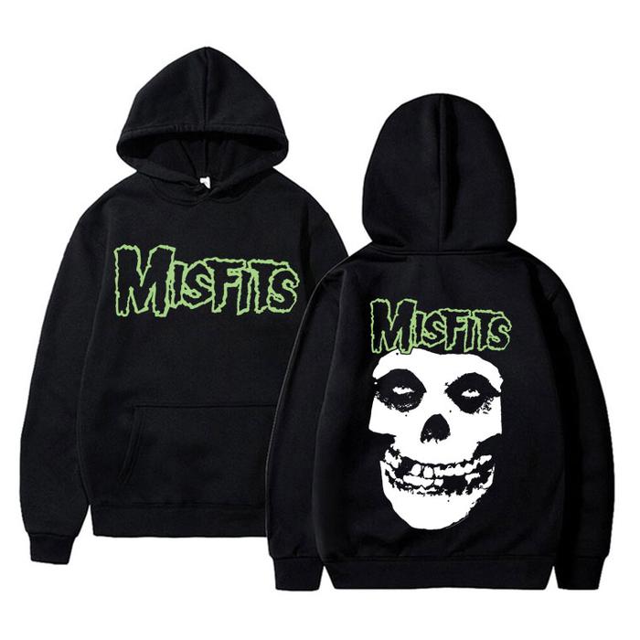 Jual Horror Punk Misfits Skull Graphic Print Hoodie Men Gothic