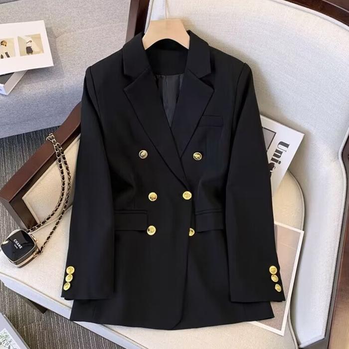 Jual Office Lady Slim Blazer for Women, Long Sleeve Coats, Black