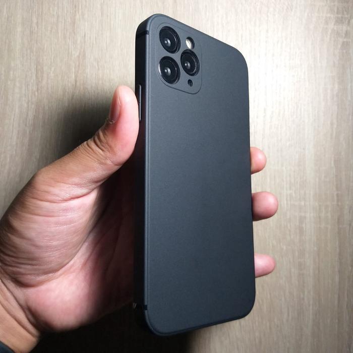 Blackdoff Iphone 11 Kotak 11 Pro 11 Pro Max Soft Case Hitam Black Matte  Cover Camera Model Kotak Ip 12 Non Logo Square