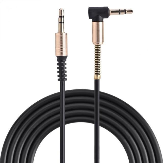 Gambar Kabel AUX Audio Extender Jack 3.5mm Male to Male HiFi Bentuk L 1M - Hitam dari Lbagstoremall undefined Tokopedia