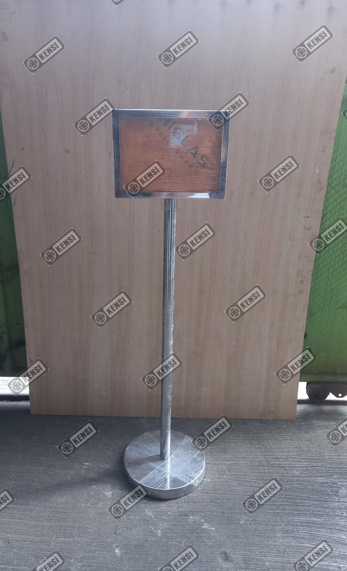 Gambar Sign Stand Stainless Signage Standing Sign Frame display A4 Stainless - LandScape dari CV PRIMA. undefined Tokopedia