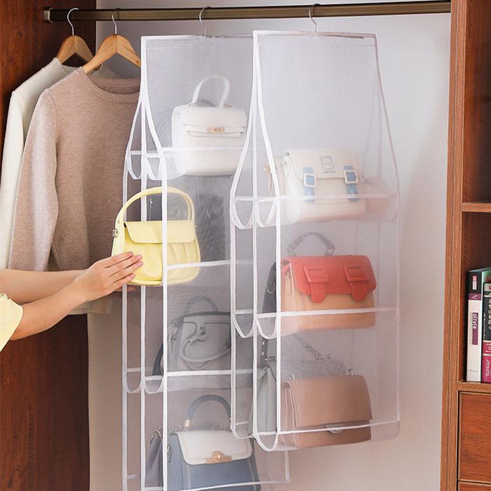 Jual Hanging Handbag Organizer Wardrobe Closet Transparent Storage