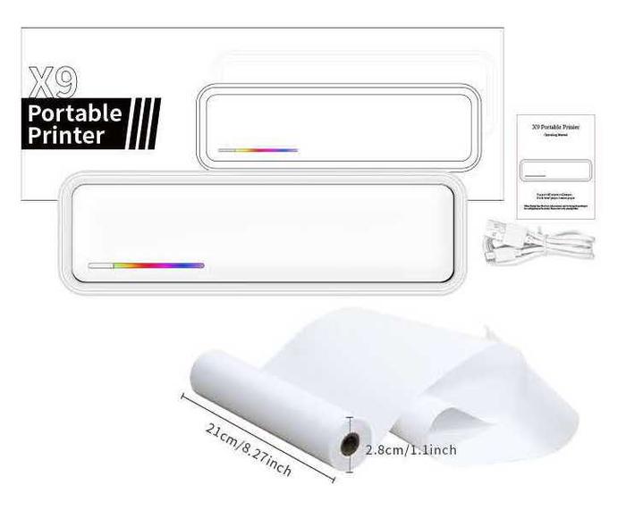 Gambar [ GRATIS 1 ROLL KERTAS THERMAL A4 ] EasySeller Portable Thermal Printer X9 Dokumen A4 Kertas Tato Wireless Bluetooth Inkless Printer Tanpa Tinta【EasySeller】 - Putih dari Easy Seller ID undefined Tokopedia