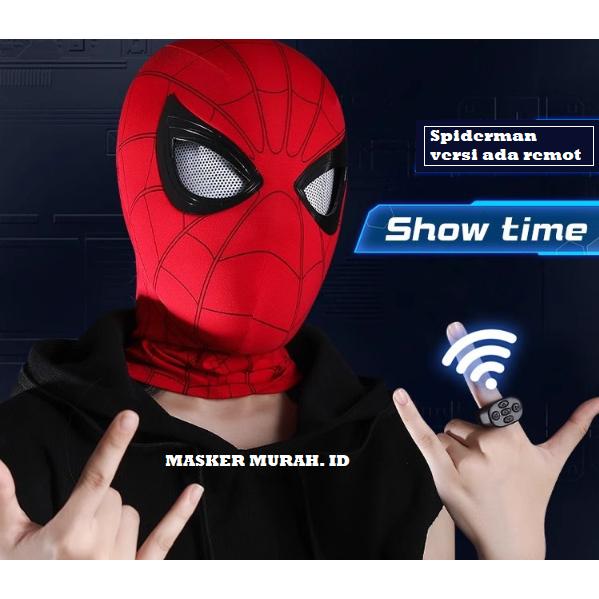 Gambar Baru Topeng spiderman bisa kedip berkedip - merah ada remot dari tokobarangs undefined Tokopedia