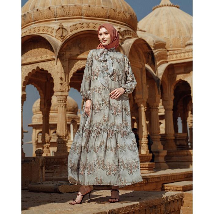 Gambar Heaven Lights - Daisy Dress - Gamis Ruffle Motif Wanita Muslim - Slate, XS dari Heaven Lights Official undefined Tokopedia