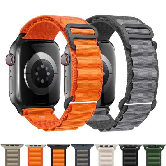Import Strap For Apple Watch Band 45mm 46mm 49mm 42mm 44mm 41mm 40mm Nylon  Bracelet Correa Iwatch Series 10 Se Ultra Straps