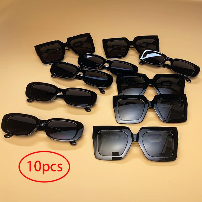 Jual Sale, 10pcs black stylish eyewear combination Unisex Plastic