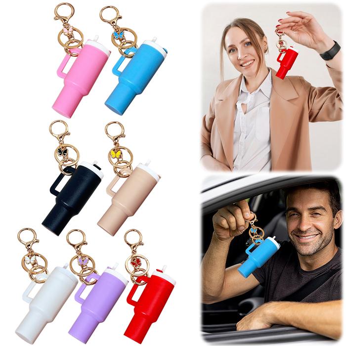 Jual Mini Cup Keychain Butterfly Chapstick Holder Keychain Handbag