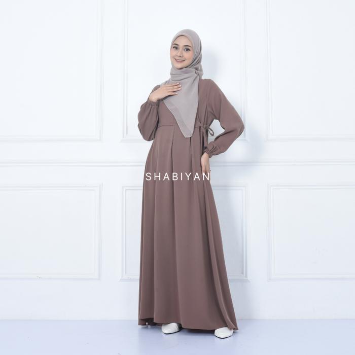 Gambar SHABIYAN 543 Gamis Wanita Dress Muslim Busui Friendly | Samira - Mocca, S/M dari Fashionstyles. undefined Tokopedia