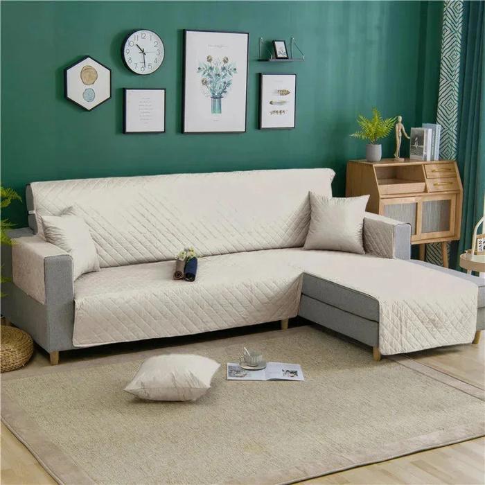 Jual One-piece Pet Scratch Resistant Sofa Cover L Shaped Corner