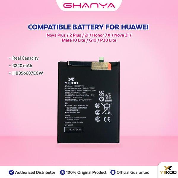 Gambar YIIKOO Baterai HB356687ECW Huawei Nova 2i 3i Nova 2 PLUS 2+ P30 Lite Mate 10 Lite Honor 7X Real Capacity Double Power Batre Batrai Ori Original Dual dari RenaAm undefined Tokopedia