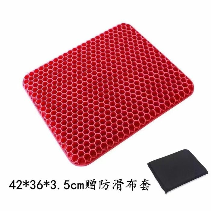 Gambar Bantal Alas Duduk Silikon Gel Posture Air Cushion PREMIUM QUALITY Double Layer Honeycomb Egg Sitter - Biru - Merah dari SAVEERO undefined Tokopedia
