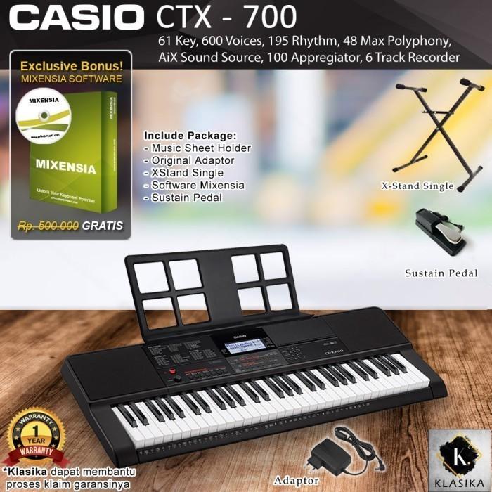 Gambar Keyboard Casio CTX-700 + Stand/ CT-X700 / CTX700 -diatas psr e263 e363 - PAKET C dari Gerai Klasika undefined Tokopedia