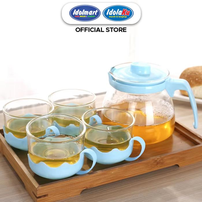 Gambar IDOLMART Teko Set Tea Pot Set Isi 4 Gelas Pitcher Set Gelas Bandung - Pink dari Idolmart Official BDG undefined 5 Tokopedia