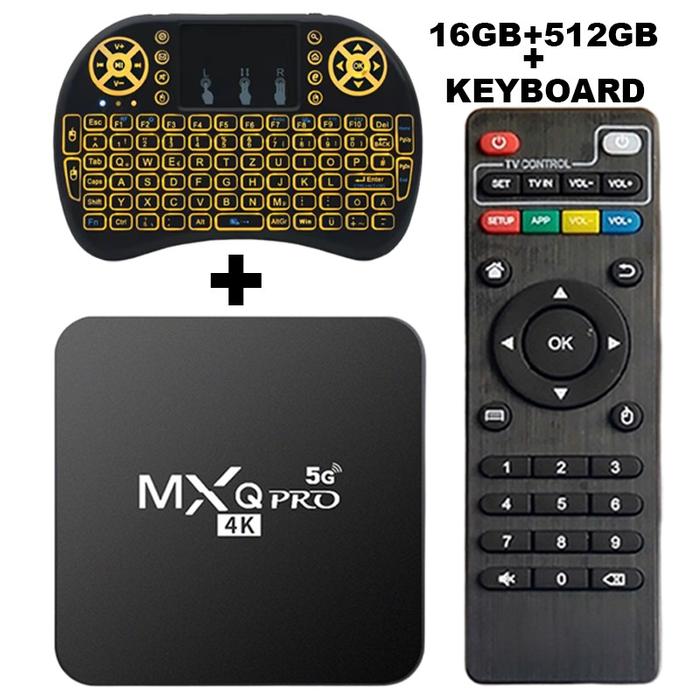 Gambar Android TV Box HD 4K 5G Wifi Smart MXQ Pro Media Player Ram 16GB+512GB/16GB+256GB New Chipset OS Smart TV box Android TV Box 100% Original digital Ultra HD tv set top box - 16GB+512GB+keyboard dari Yi Zi undefined Tokopedia