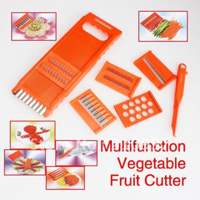 Gambar Parutan Set Alat pemotong sayur dan buah 7 in 1  Orange - MN - Orange dari manolistore undefined Tokopedia
