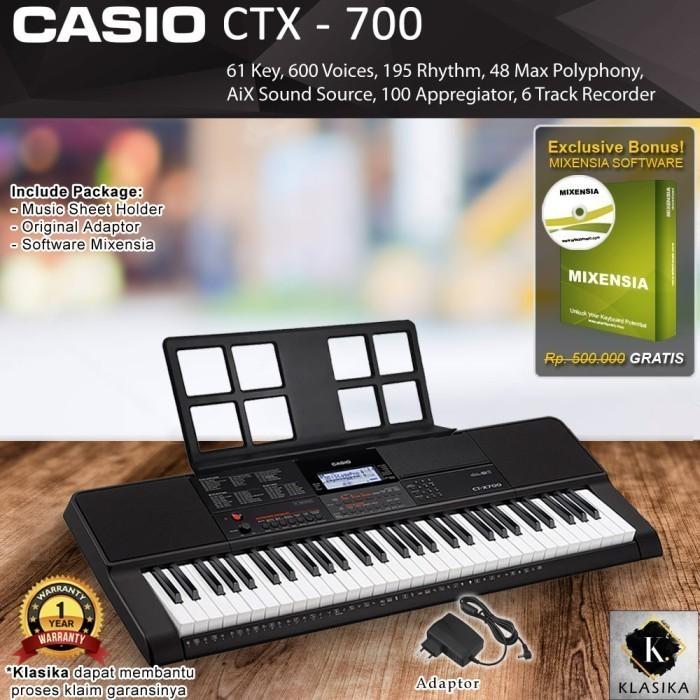 Gambar Keyboard Casio CTX-700 + Stand/ CT-X700 / CTX700 -diatas psr e263 e363 - PAKET A dari Gerai Klasika undefined Tokopedia