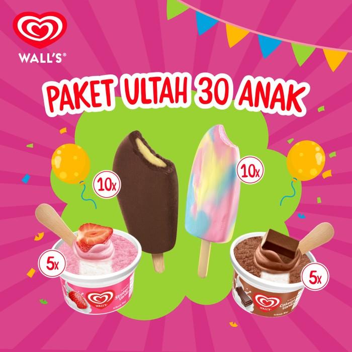 Gambar Paket Ulang Tahun 30 Anak - Es Krim / Ice Cream Wall's dari Glori Fudgi Yummy undefined Tokopedia