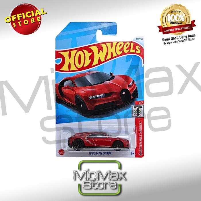 Jual Hot Wheels HOTWHEELS 16 Bugatti Chiron Red Quarter Mile
