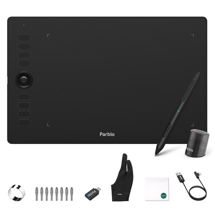 Purple Parblo Graphic Tablet Graphics Tablet,Stylus Pen With